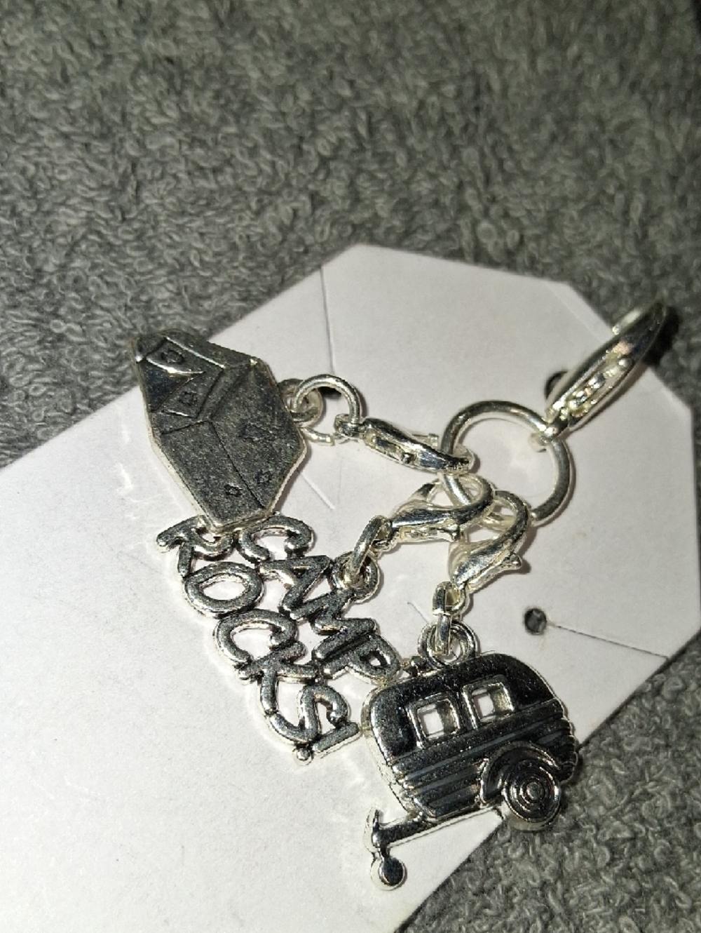Silver 'Camp Rocks!' Keycharm - Picture 5 of 5
